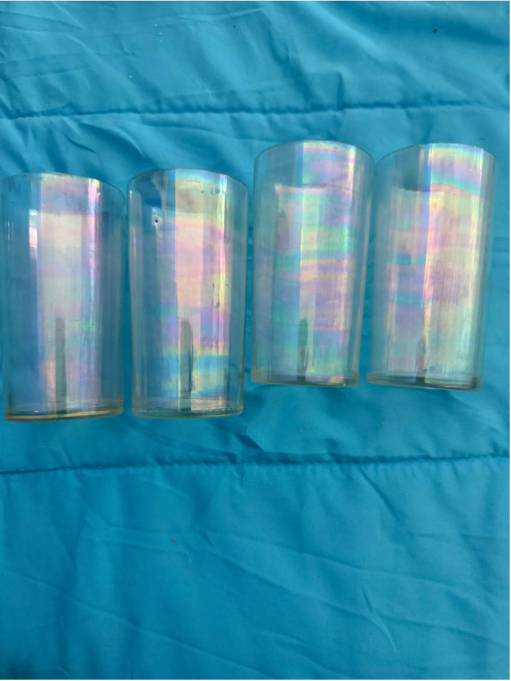 Unbranded Iridescent carnival Glass Drinkware Set, One Size, Clear